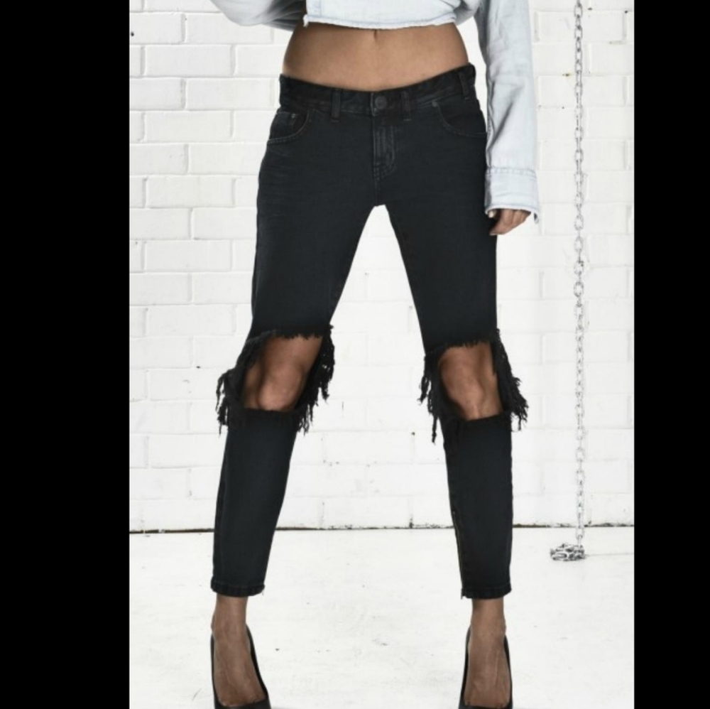 One TEASPOON freebird distressed jeans black faded